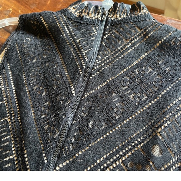 NWT Anthropologie Hailee C Bella Black Lace Knee Length Dress medium - Picture 5 of 11